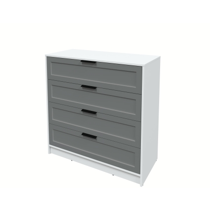 Kомод Тренд КТ-К100 (Белый ЛДСП/ Серый ЛМДФ) Ш1000 В1020 Г451